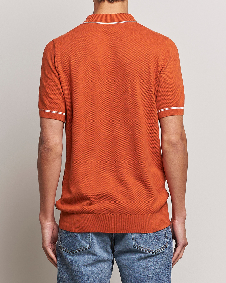 Homme | Polos | BOSS BLACK | Oleonardo Knitted Half Zip Polo Dark Orange