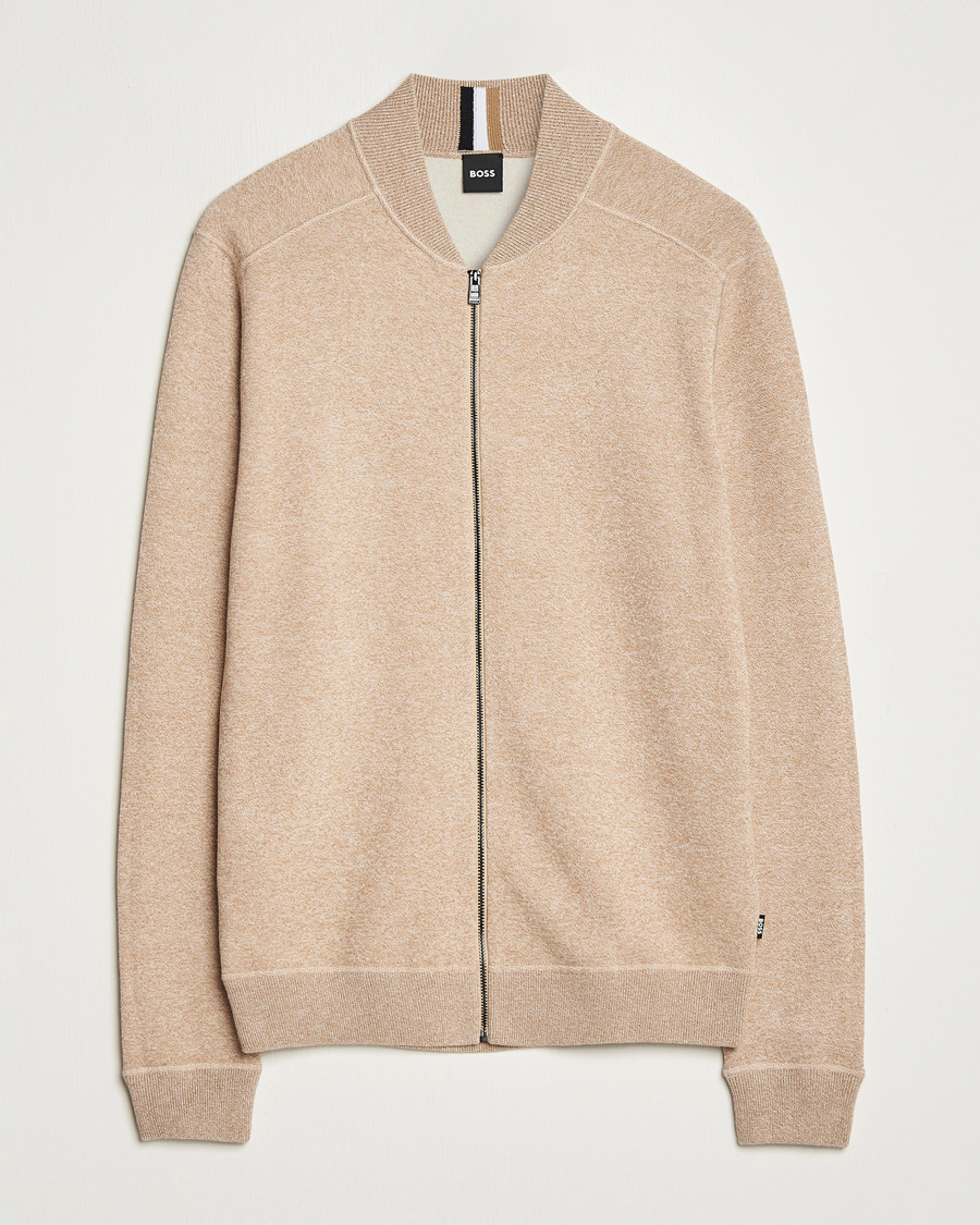 Homme | Pulls Et Tricots | BOSS BLACK | Onorto Full Zip Sweater Medium Beige