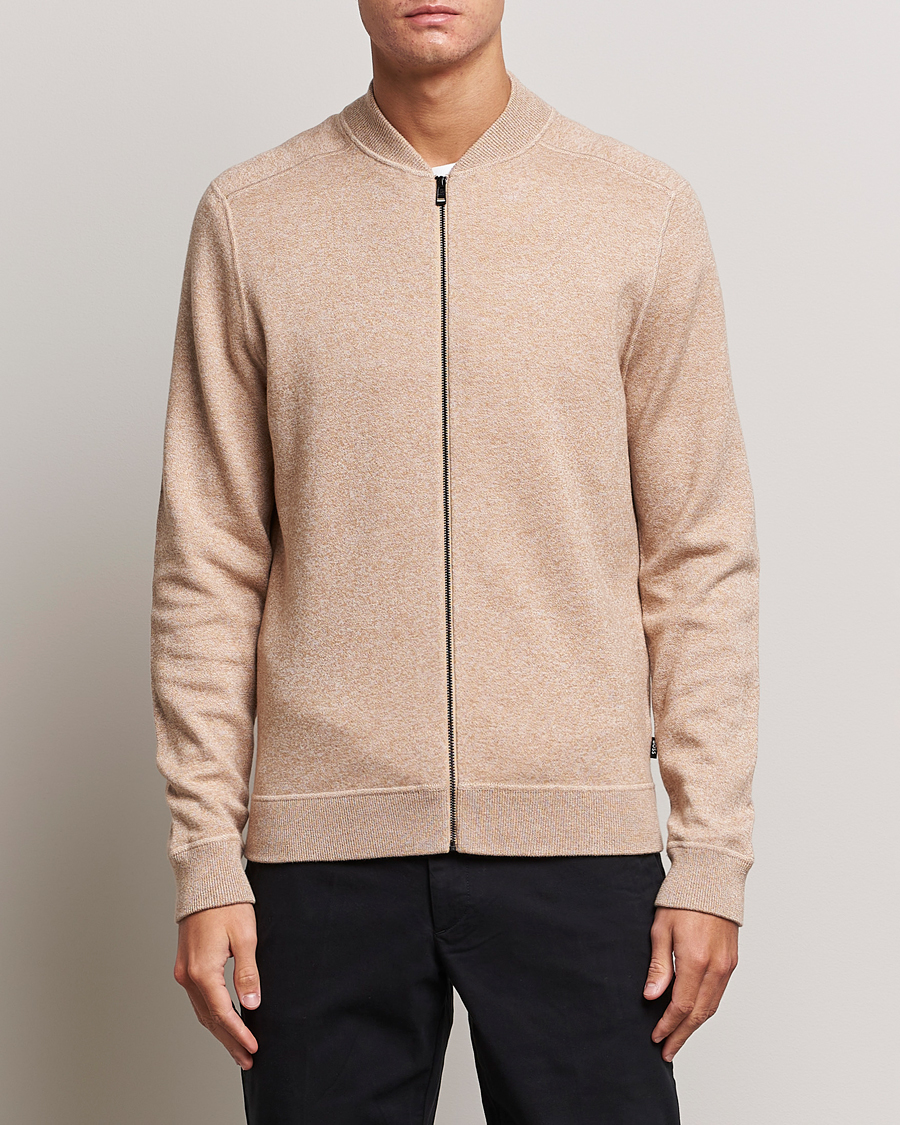 Homme | Pulls Et Tricots | BOSS BLACK | Onorto Full Zip Sweater Medium Beige