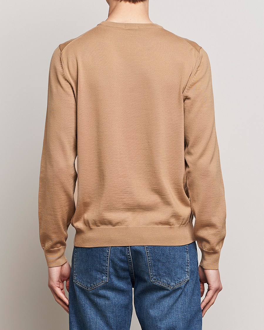 Homme | Pulls Et Tricots | BOSS BLACK | Botto Wool Knitted Crew Neck Sweater Medium Beige