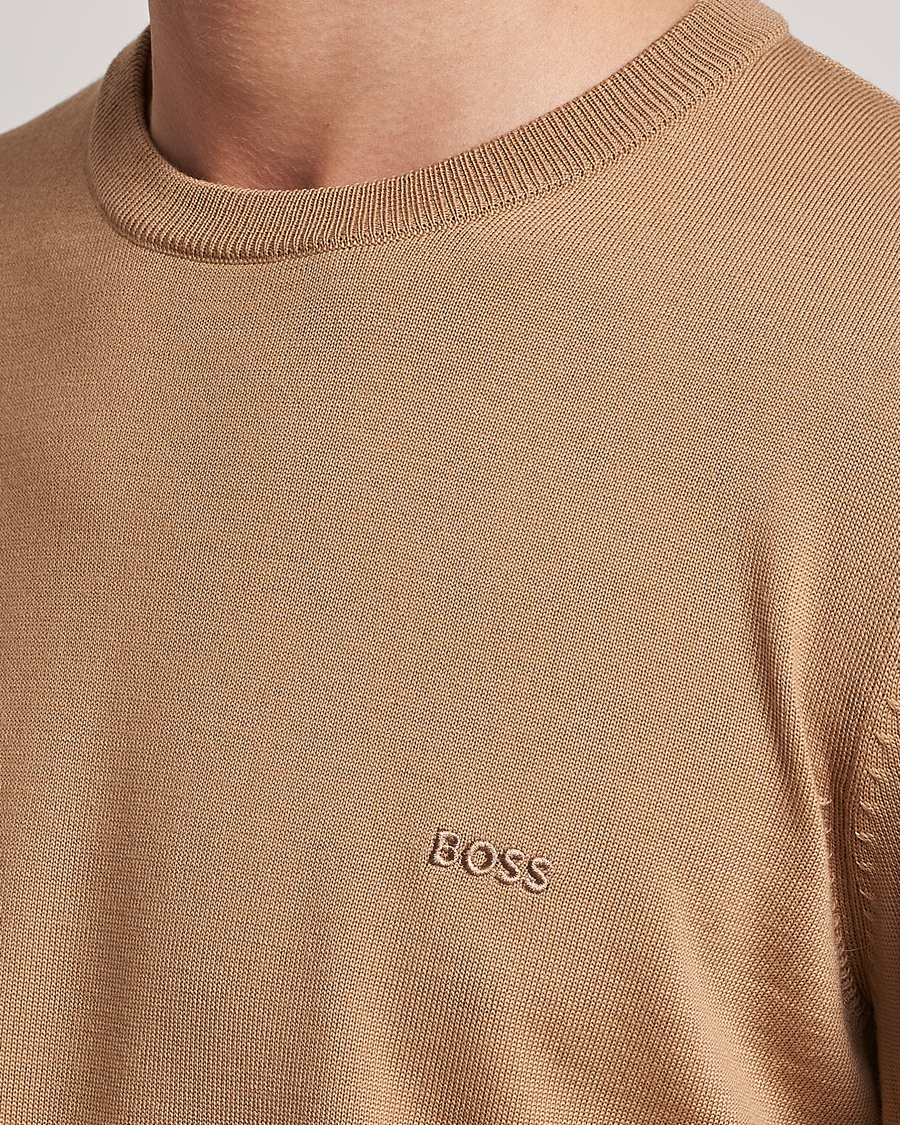 Homme | Pulls Et Tricots | BOSS BLACK | Botto Wool Knitted Crew Neck Sweater Medium Beige