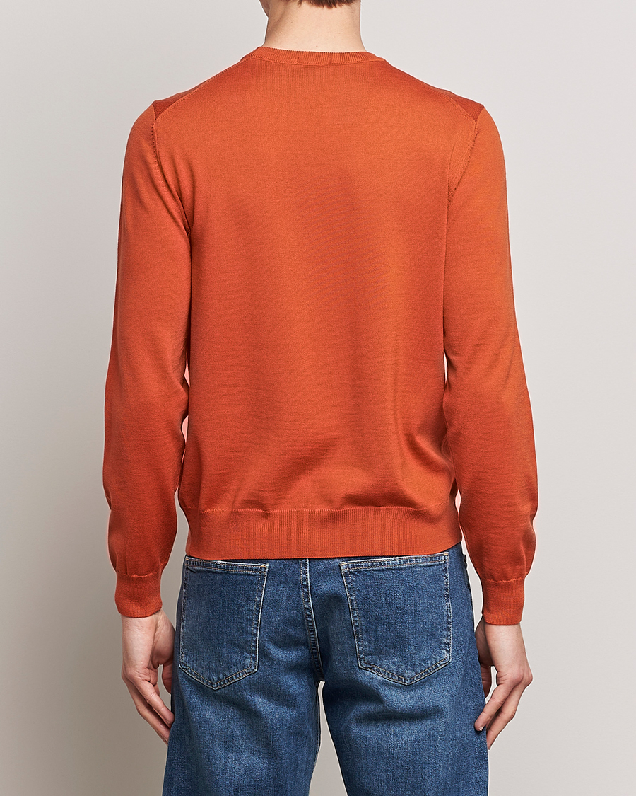 Homme | Pulls Et Tricots | BOSS BLACK | Botto Wool Knitted Crew Neck Sweater Dark Orange
