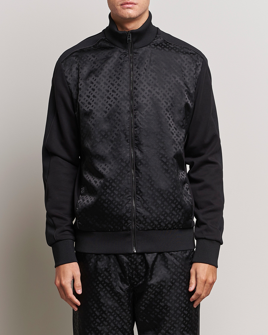 Homme | Pulls Et Tricots | BOSS BLACK | Shepherd Monogram Full Zip Sweater Black