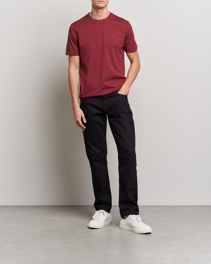 Homme | T-shirts | BOSS BLACK | Thompson Crew Neck T-Shirt Dark Red