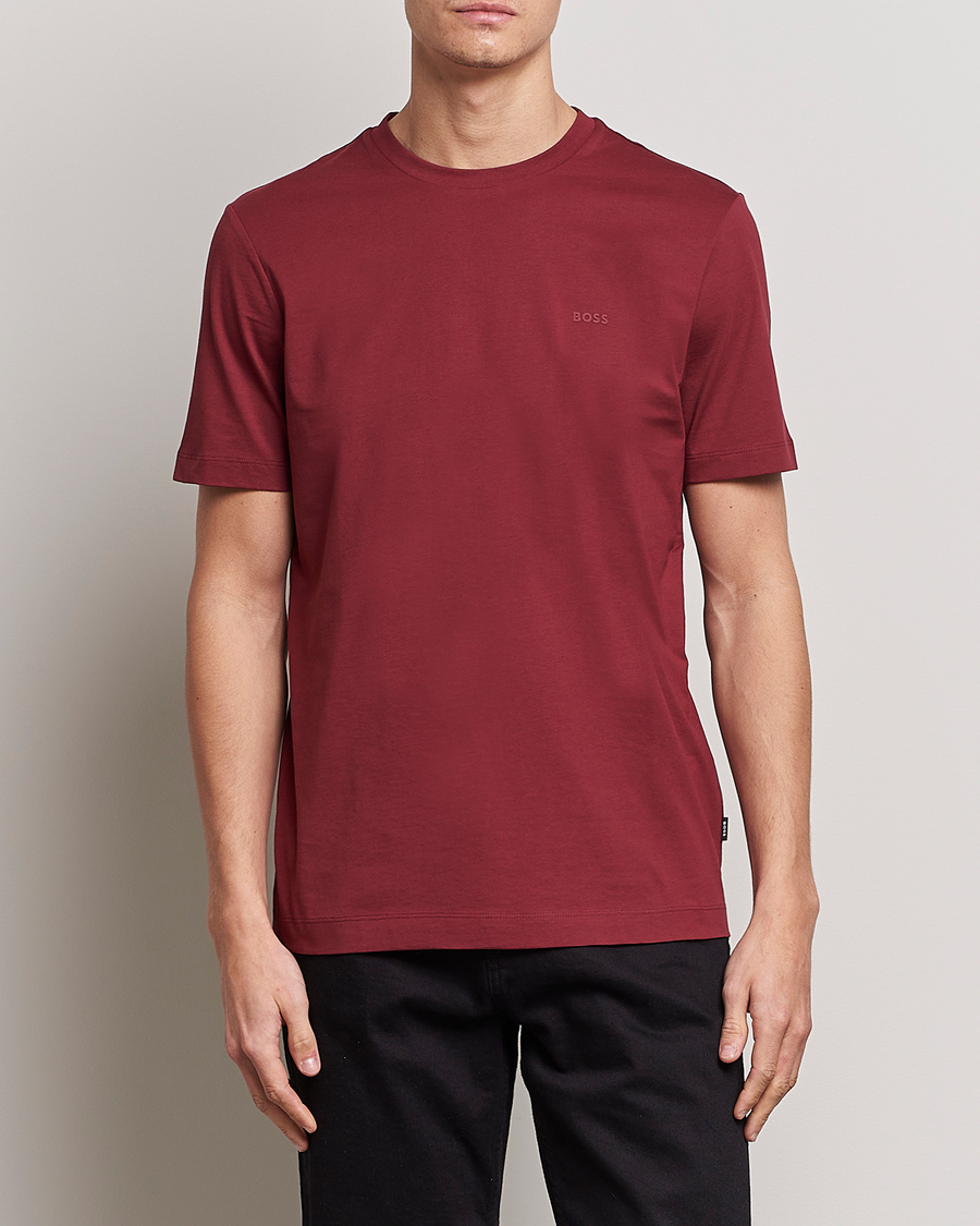 Homme | T-shirts | BOSS BLACK | Thompson Crew Neck T-Shirt Dark Red