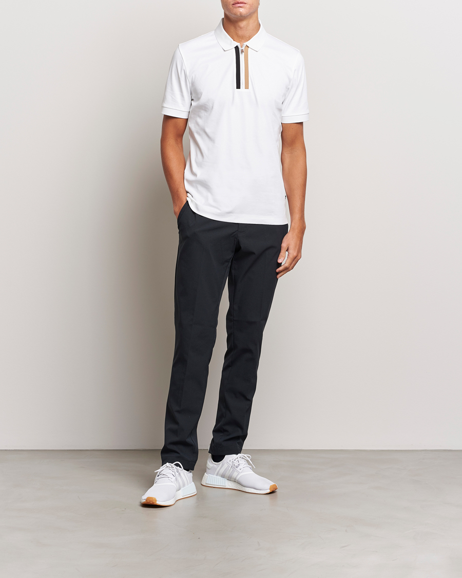 Homme | Polos | BOSS BLACK | Paras Half Zip Polo White