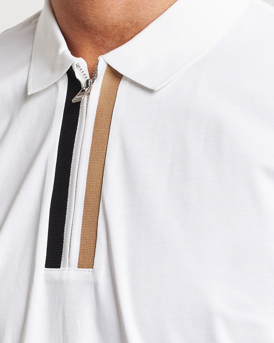 Homme | Polos | BOSS BLACK | Paras Half Zip Polo White