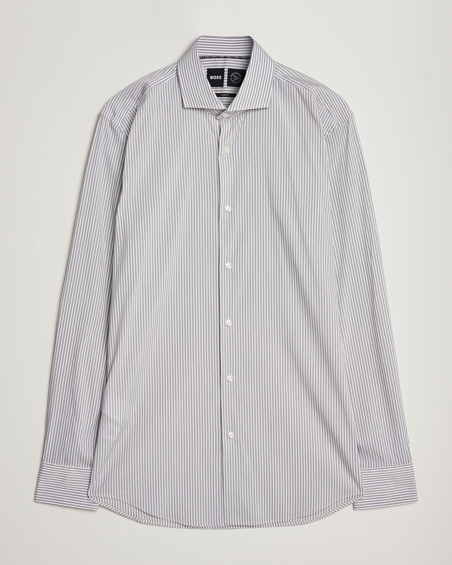 Homme | Chemises | BOSS BLACK | Hank 4-Way Micro Check Stretch Shirt Open Green