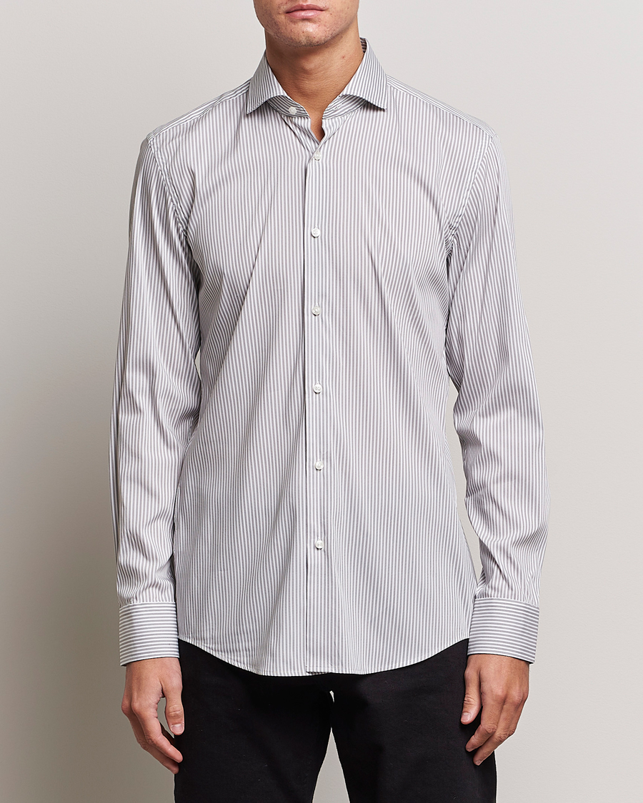 Homme | Chemises | BOSS BLACK | Hank 4-Way Micro Check Stretch Shirt Open Green