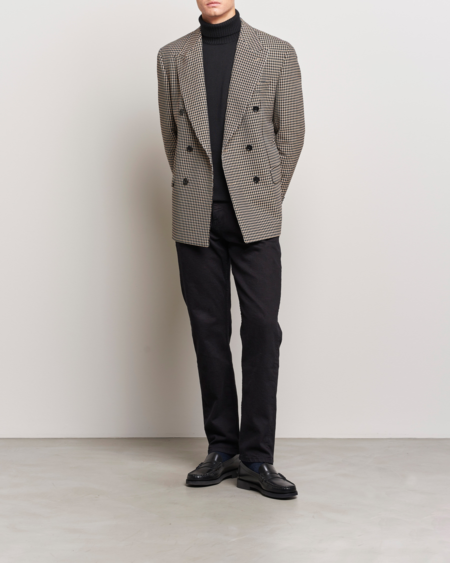 Homme | Blazers | BOSS BLACK | Carper Tweed Checked Double Breasted Blazer Beige