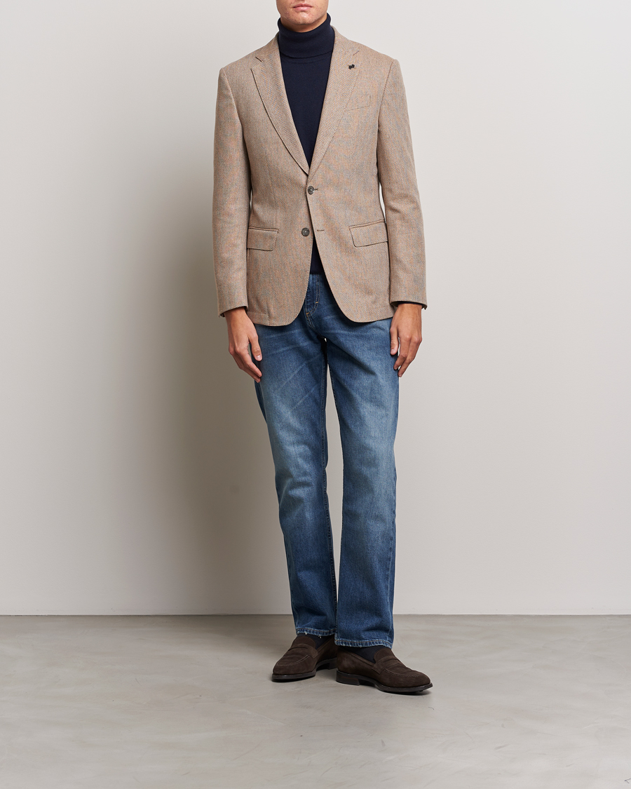 Homme | Blazers | BOSS BLACK | Huston Herringbone Blazer Medium Beige