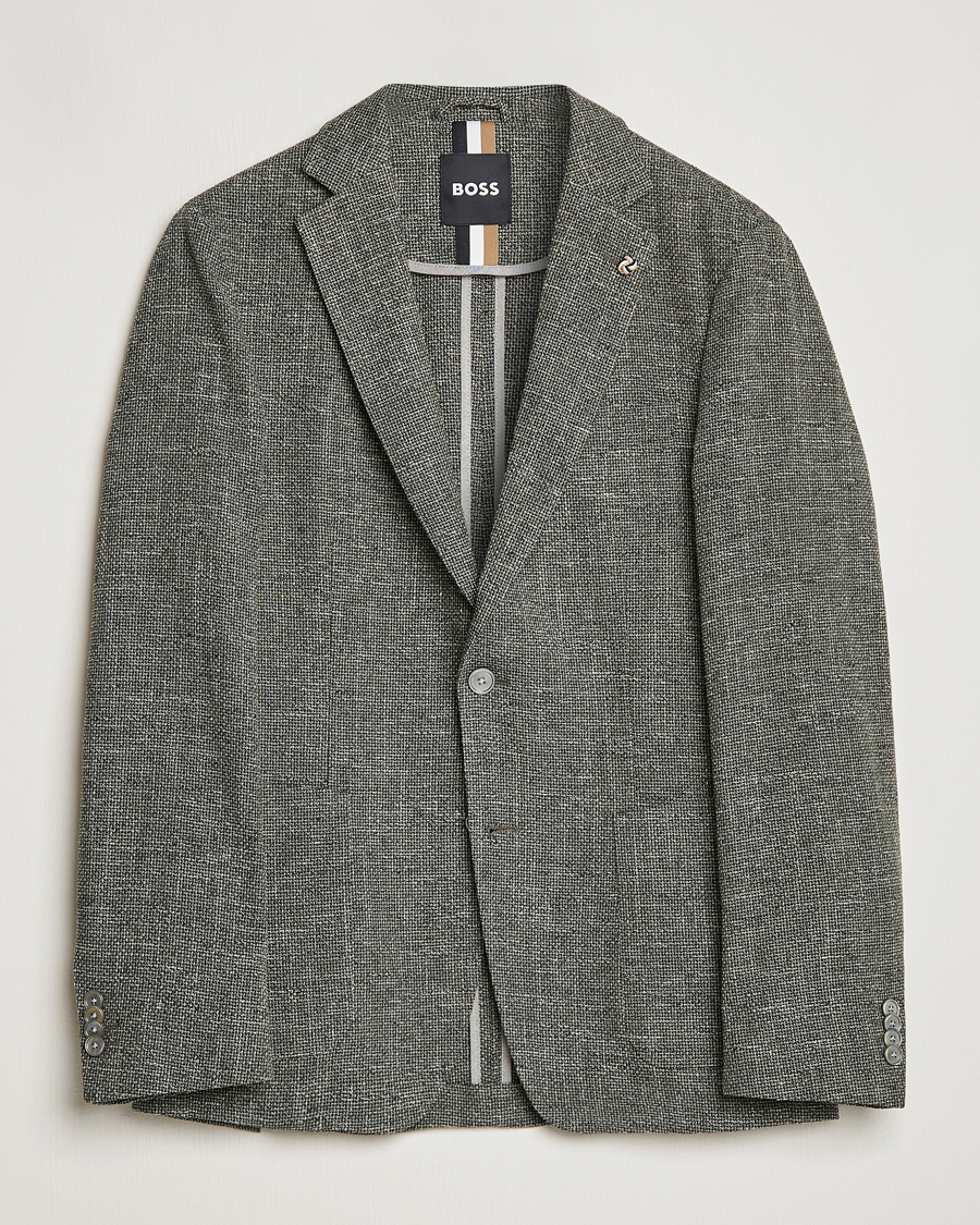 Homme | Blazers | BOSS BLACK | Hanry Cotton Patch Pocket Blazer Open Green
