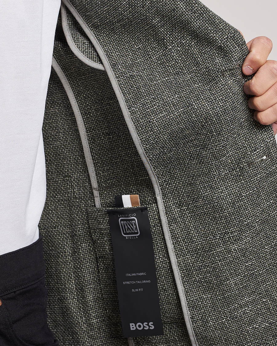 Homme | Blazers | BOSS BLACK | Hanry Cotton Patch Pocket Blazer Open Green