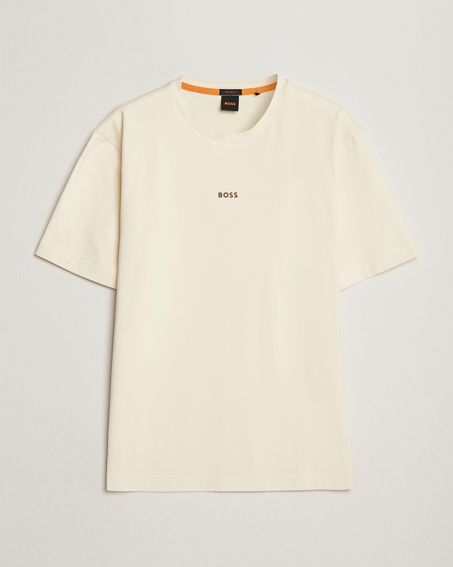 Homme | T-shirts | BOSS ORANGE | Tchup Logo Crew Neck T-Shirt Light Beige