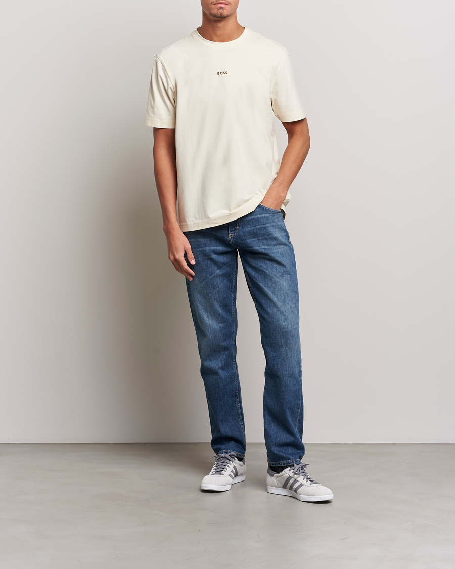 Homme | T-shirts | BOSS ORANGE | Tchup Logo Crew Neck T-Shirt Light Beige