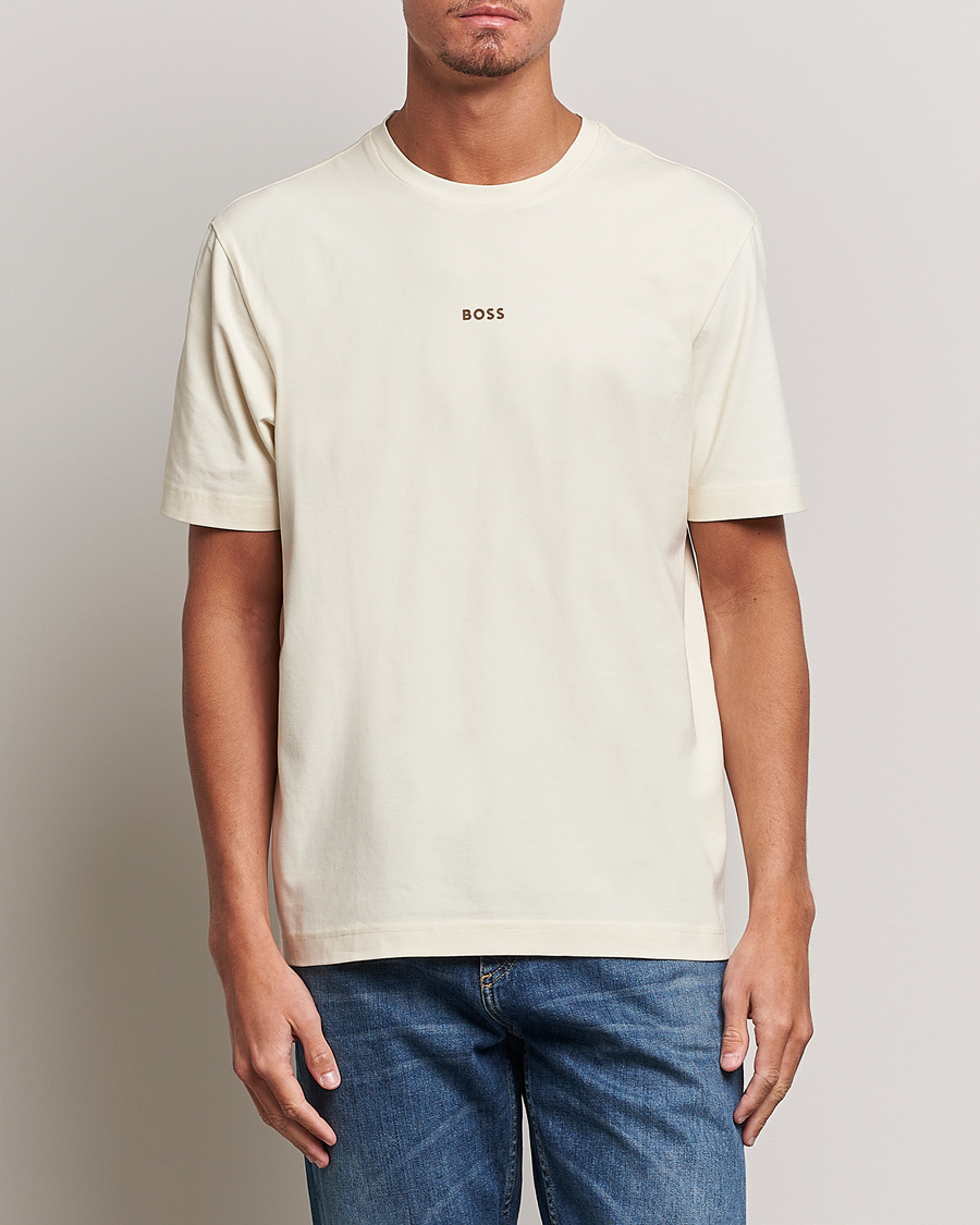 Homme | T-shirts | BOSS ORANGE | Tchup Logo Crew Neck T-Shirt Light Beige