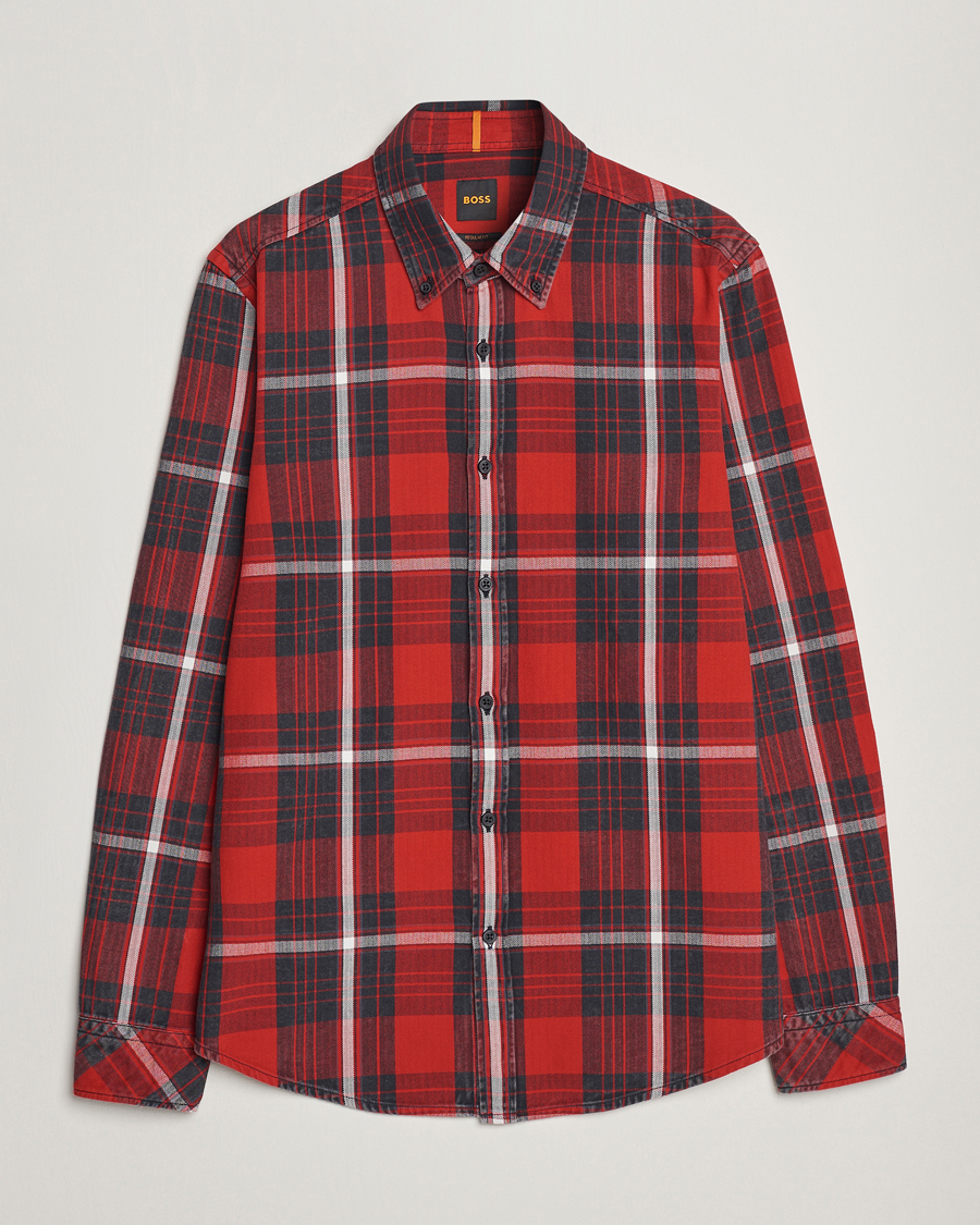 Homme | Chemises | BOSS ORANGE | Rickert Checked Shirt Red/Grey
