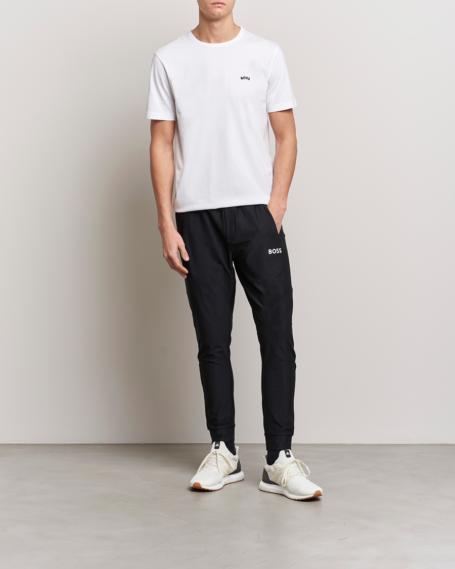 Homme | T-shirts | BOSS GREEN | Curved Logo Crew Neck T-Shirt Natural