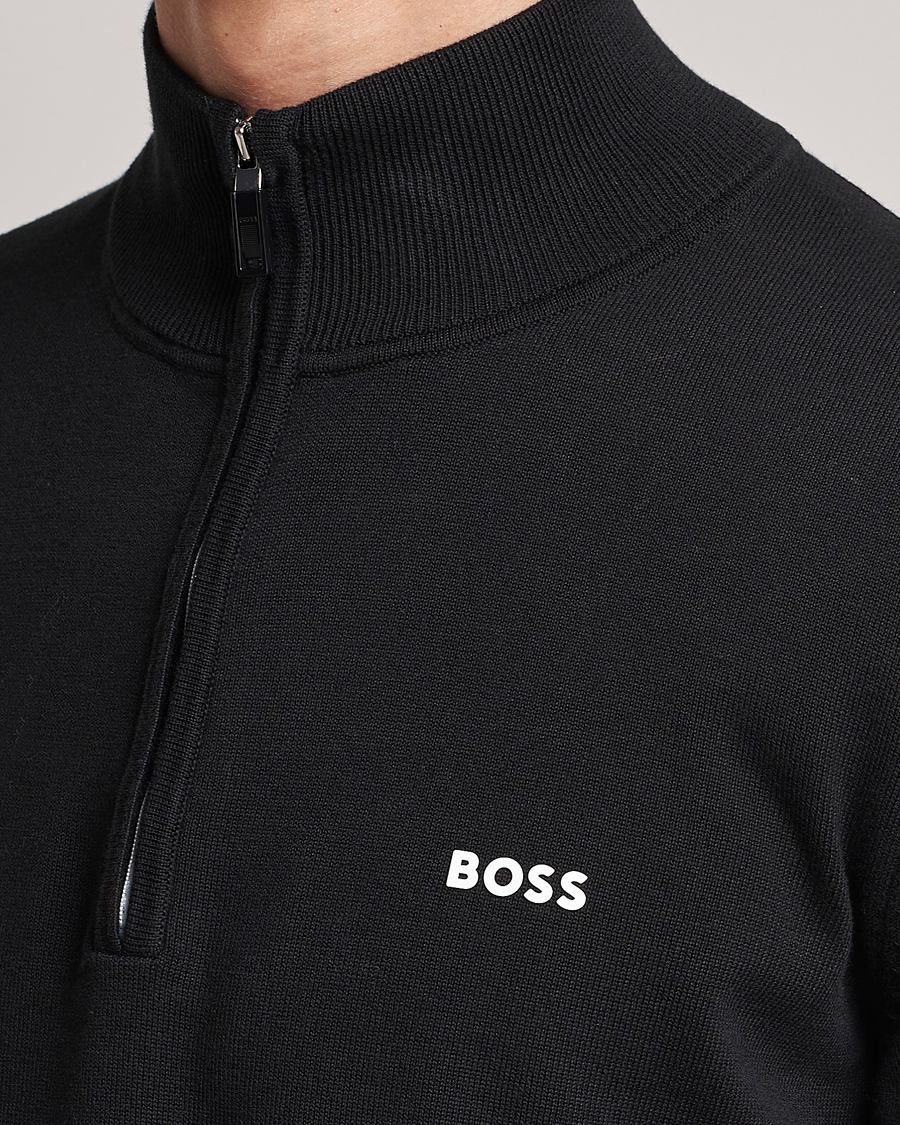 Homme | Pulls Et Tricots | BOSS GREEN | Zallo Knitted Half Zip Sweater Black