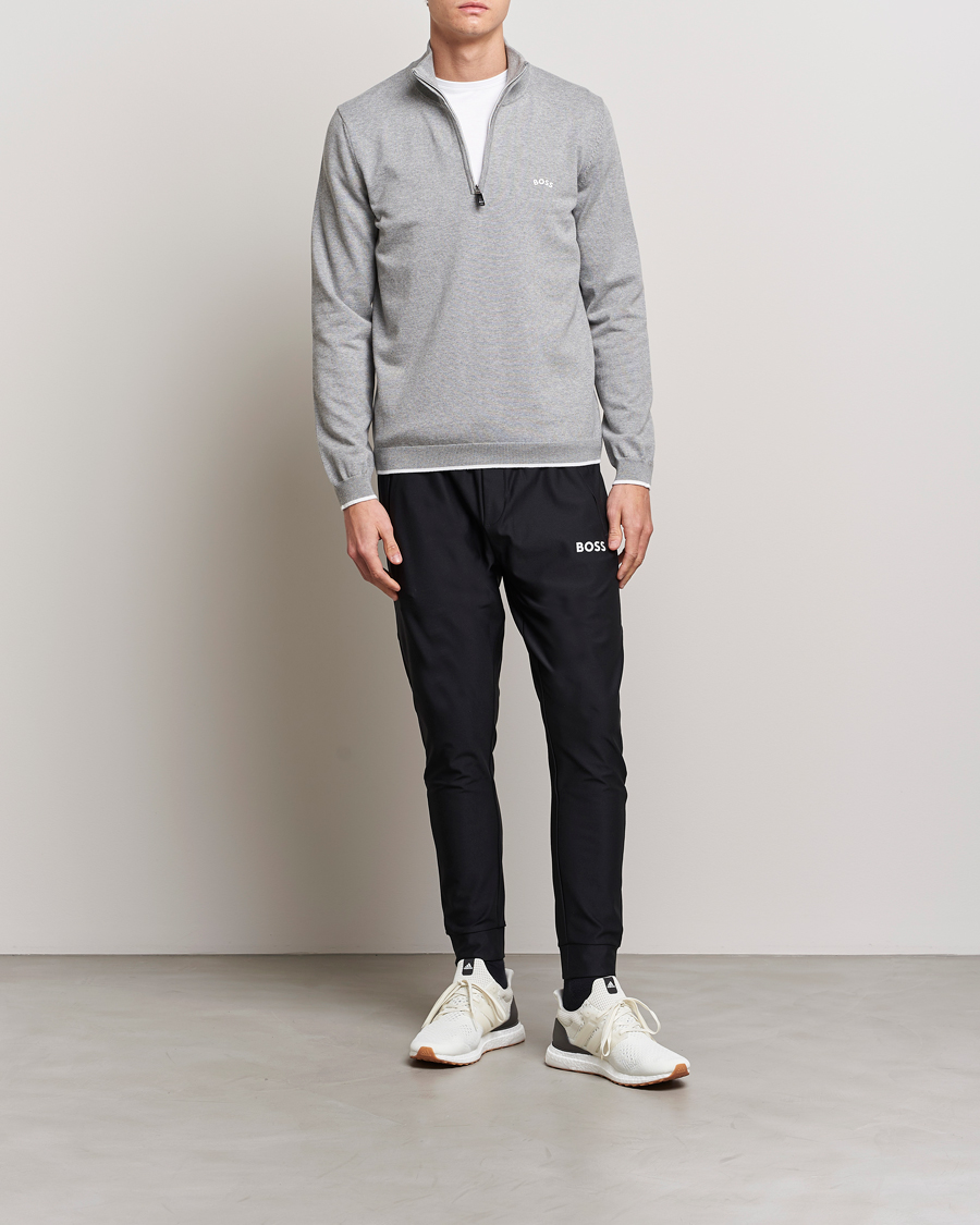 Homme | Pulls Et Tricots | BOSS GREEN | Zallo Knitted Half Zip Sweater Light Grey