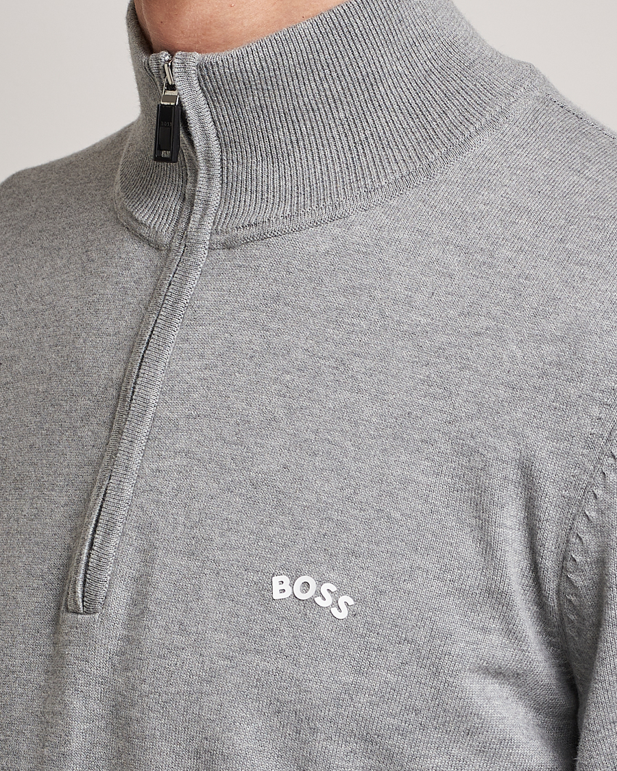 Homme | Pulls Et Tricots | BOSS GREEN | Zallo Knitted Half Zip Sweater Light Grey
