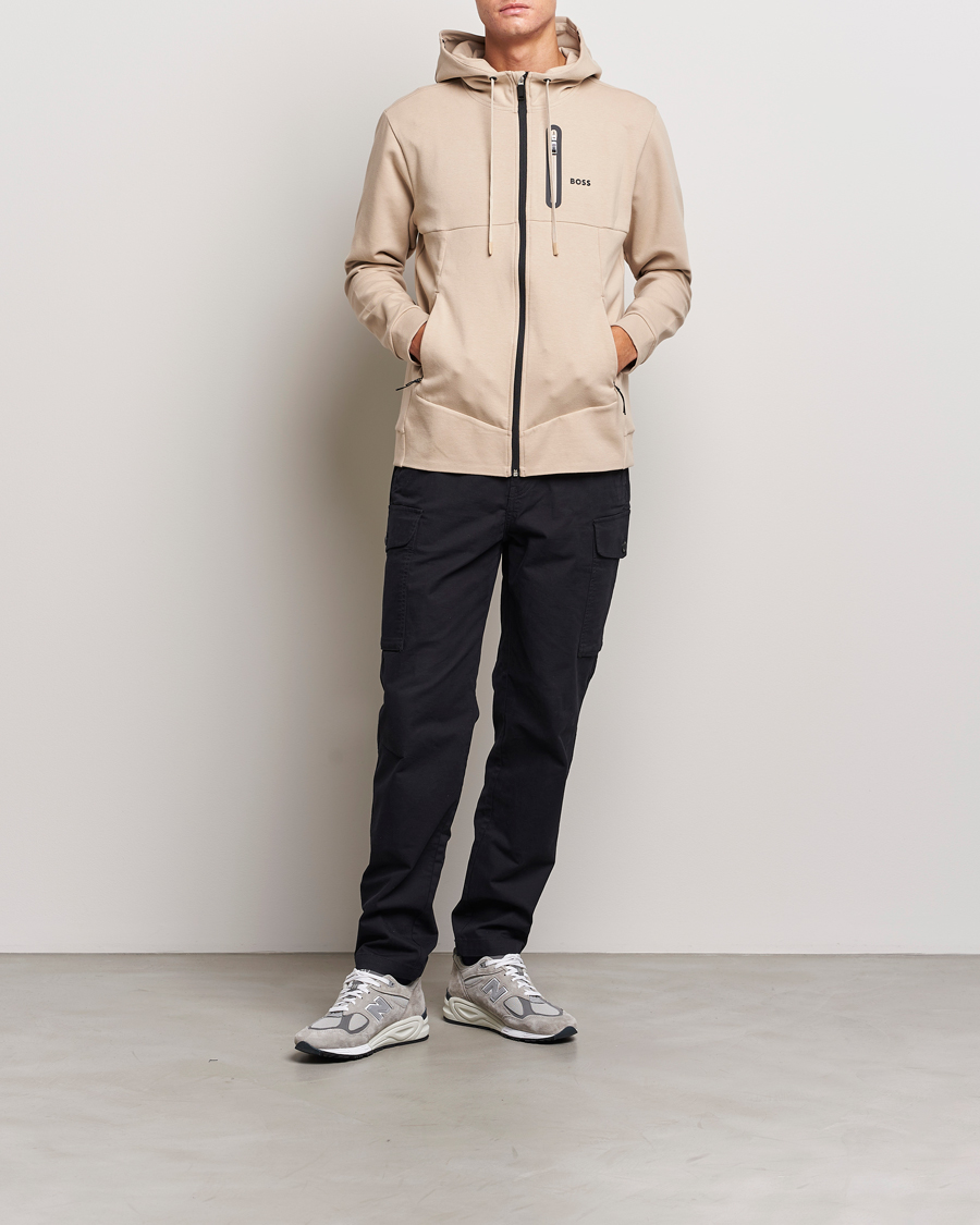 Homme | Pulls Et Tricots | BOSS GREEN | Sariq Full Zip Hooded Sweater Medium Beige