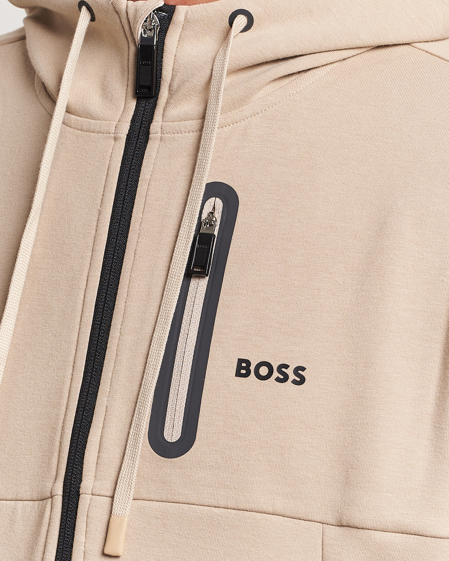 Homme | Pulls Et Tricots | BOSS GREEN | Sariq Full Zip Hooded Sweater Medium Beige