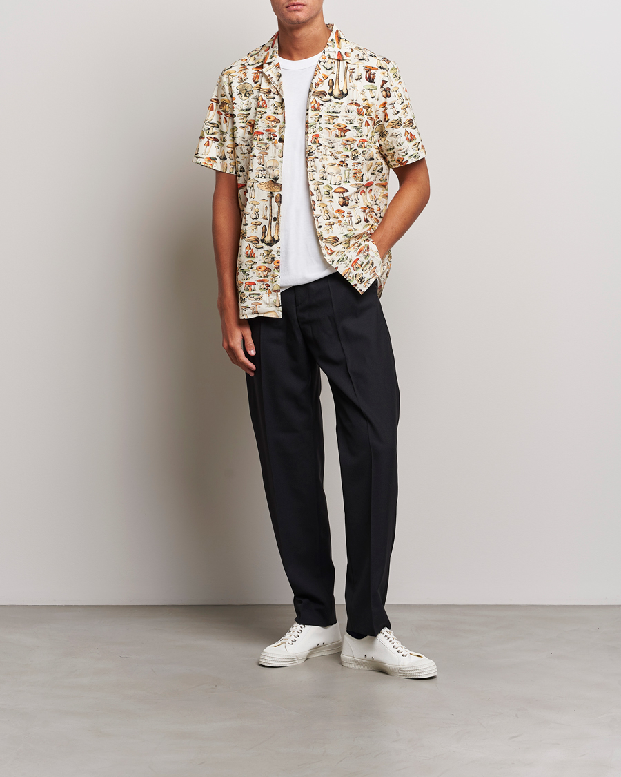 Homme | Chemises | HUGO | Ellino Mushroom Short Sleeve Shirt Beige Overflow