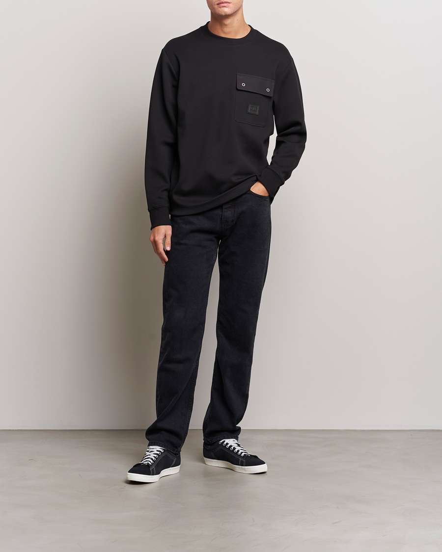 Homme | Pulls Et Tricots | HUGO | Dhaluli Pocket Crew Neck Sweatshirt Black