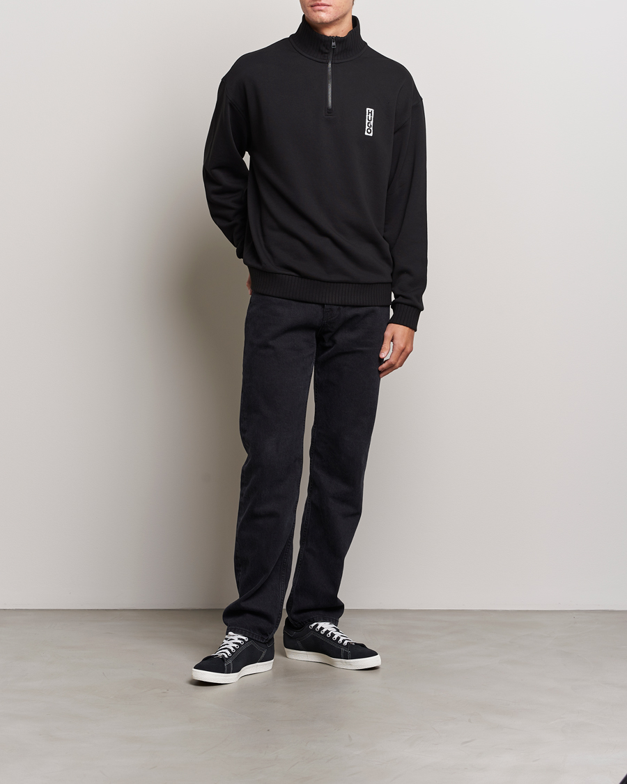 Homme | Pulls Et Tricots | HUGO | Dutzagata Logo Half Zip Sweater Black