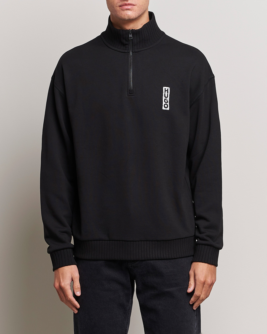Homme | Pulls Et Tricots | HUGO | Dutzagata Logo Half Zip Sweater Black