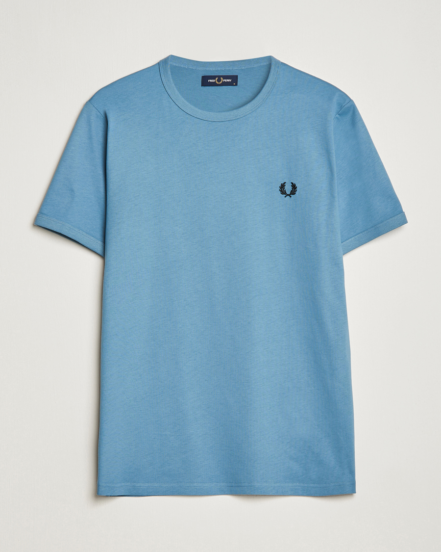 Homme | T-shirts | Fred Perry | Ringer Cotton T-Shirt Ash Blue