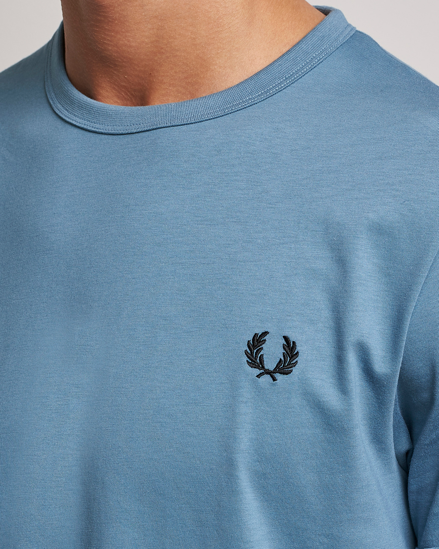Homme | T-shirts | Fred Perry | Ringer Cotton T-Shirt Ash Blue