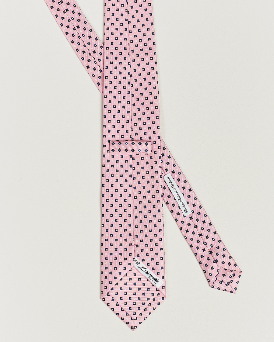 Homme | E. Marinella 3-Fold Printed Silk Tie Pink | E. Marinella | 3-Fold Printed Silk Tie Pink