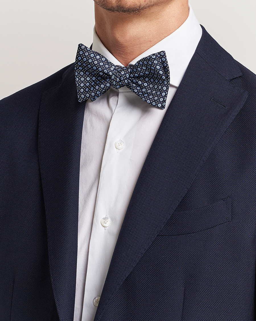 Homme | Soldes Accessoires | E. Marinella | Printed Silk Bow Tie Navy