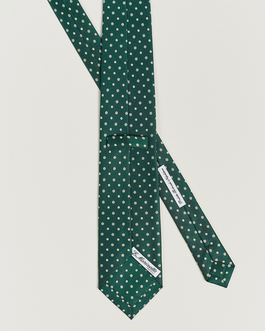 Homme | E. Marinella 3-Fold Printed Silk Tie Racing Green | E. Marinella | 3-Fold Printed Silk Tie Racing Green