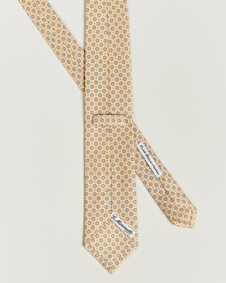 Homme | E. Marinella 3-Fold Printed Silk Tie Pale Yellow | E. Marinella | 3-Fold Printed Silk Tie Pale Yellow
