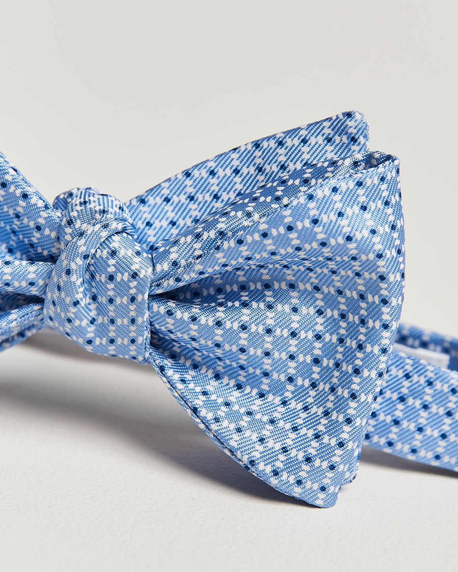 Homme | E. Marinella Printed Silk Bow Tie Light Blue | E. Marinella | Printed Silk Bow Tie Light Blue