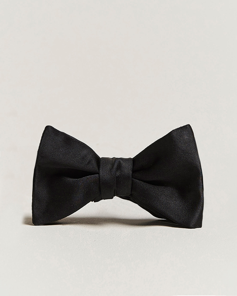 Homme | E. Marinella Silk Bow Tie Black Satin | E. Marinella | Silk Bow Tie Black Satin