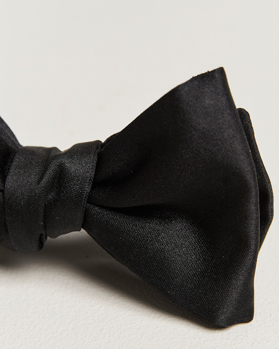 Homme | E. Marinella Silk Bow Tie Black Satin | E. Marinella | Silk Bow Tie Black Satin