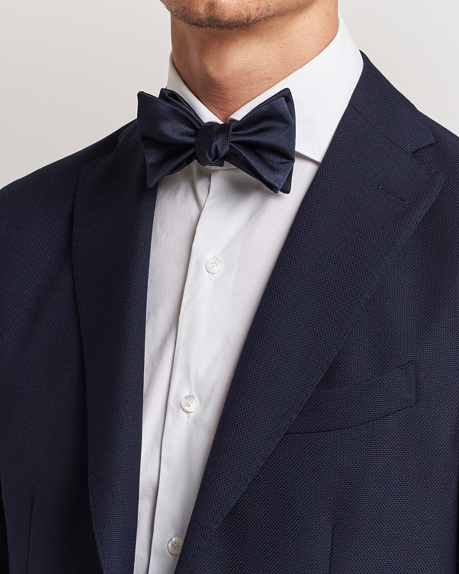 Homme | Sections | E. Marinella | Silk Bow Tie Navy Satin