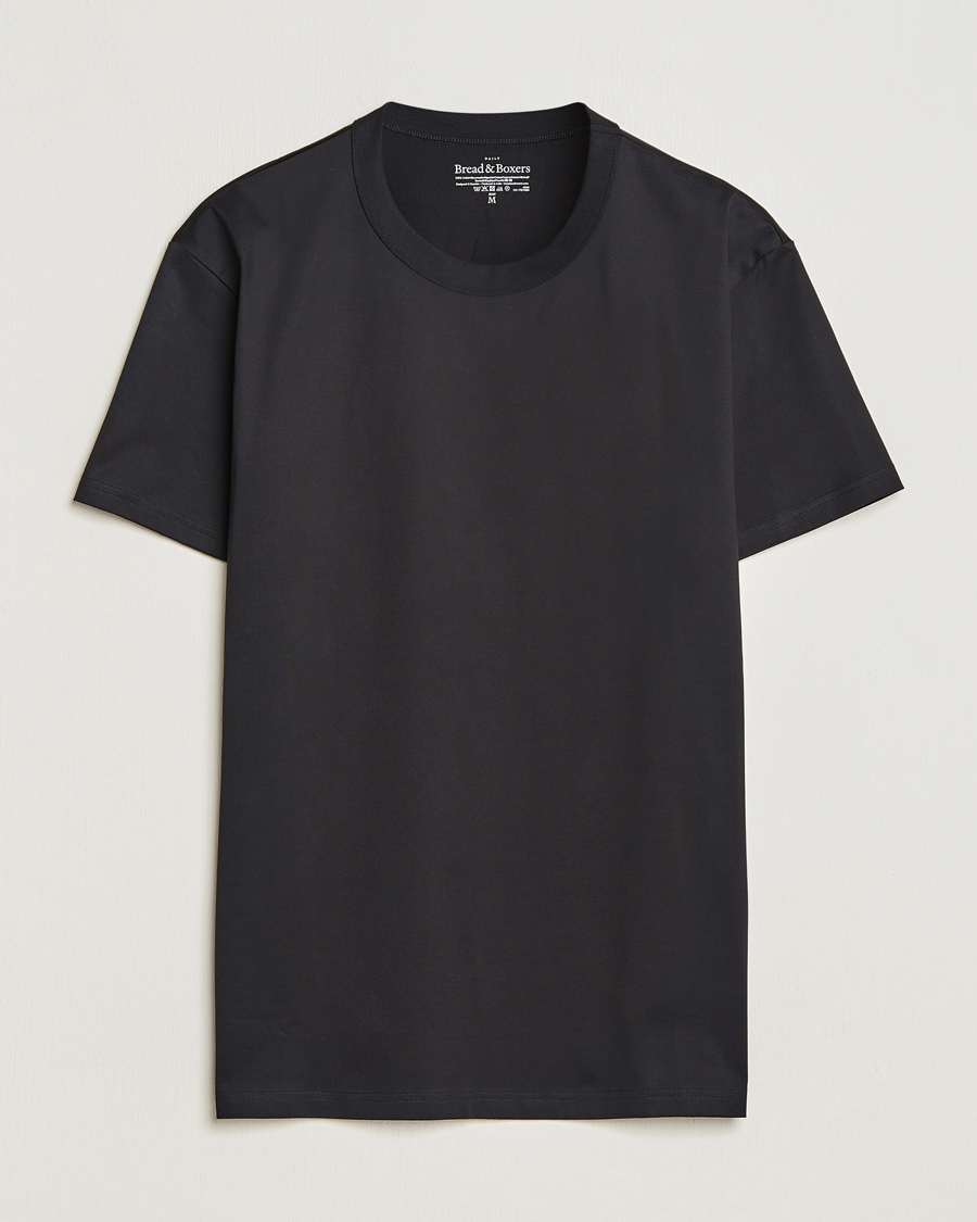 Homme | T-shirts | Bread & Boxers | Pima Cotton Crew Neck T-Shirt Black