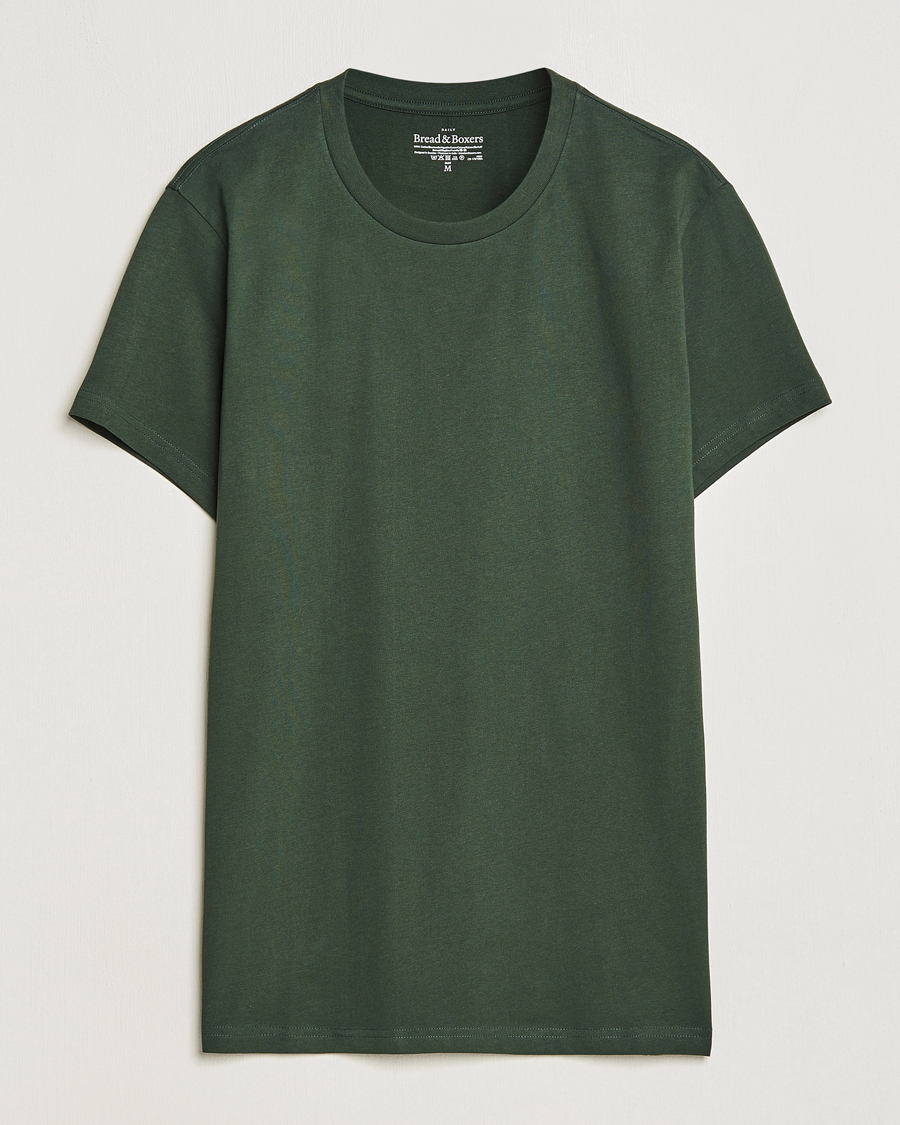 Homme | T-shirts | Bread & Boxers | Heavy Cotton Crew Neck T-shirt Forest Green