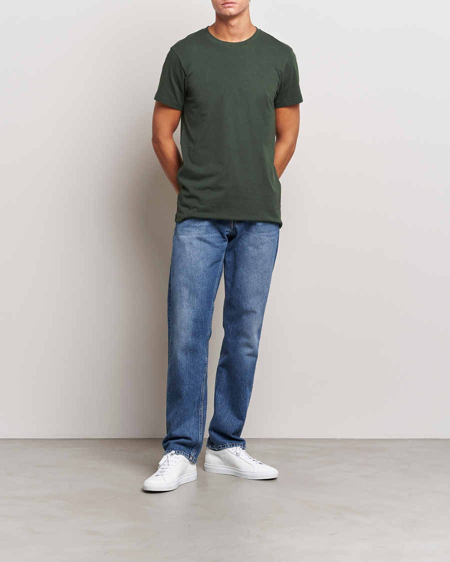 Homme | T-shirts | Bread & Boxers | Heavy Cotton Crew Neck T-shirt Forest Green