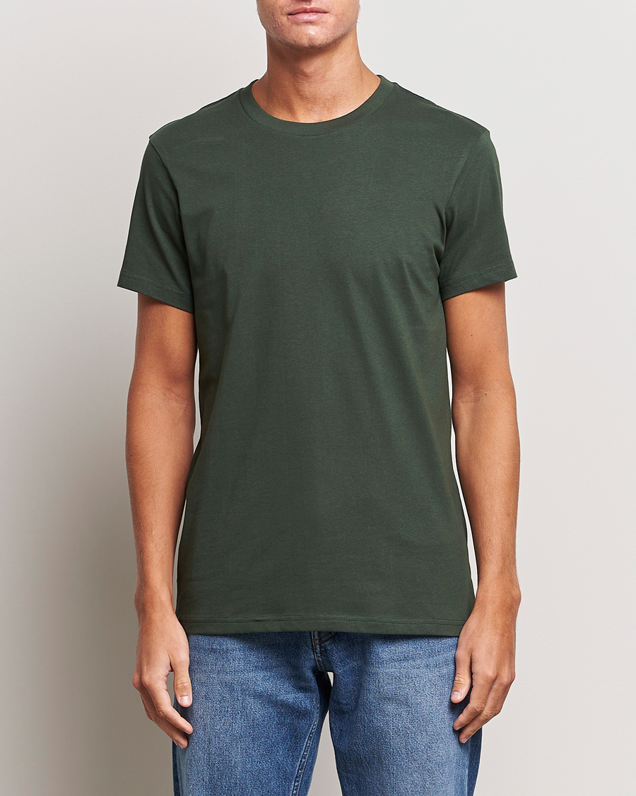 Homme | T-shirts | Bread & Boxers | Heavy Cotton Crew Neck T-shirt Forest Green