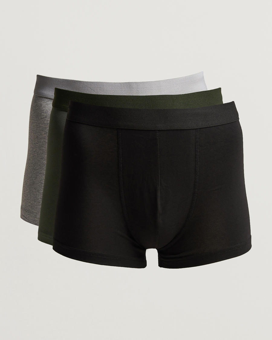 Homme | Sous-Vêtements Et Chaussettes | Bread & Boxers | 3-Pack Boxer Brief Black/Grey/Forest Green