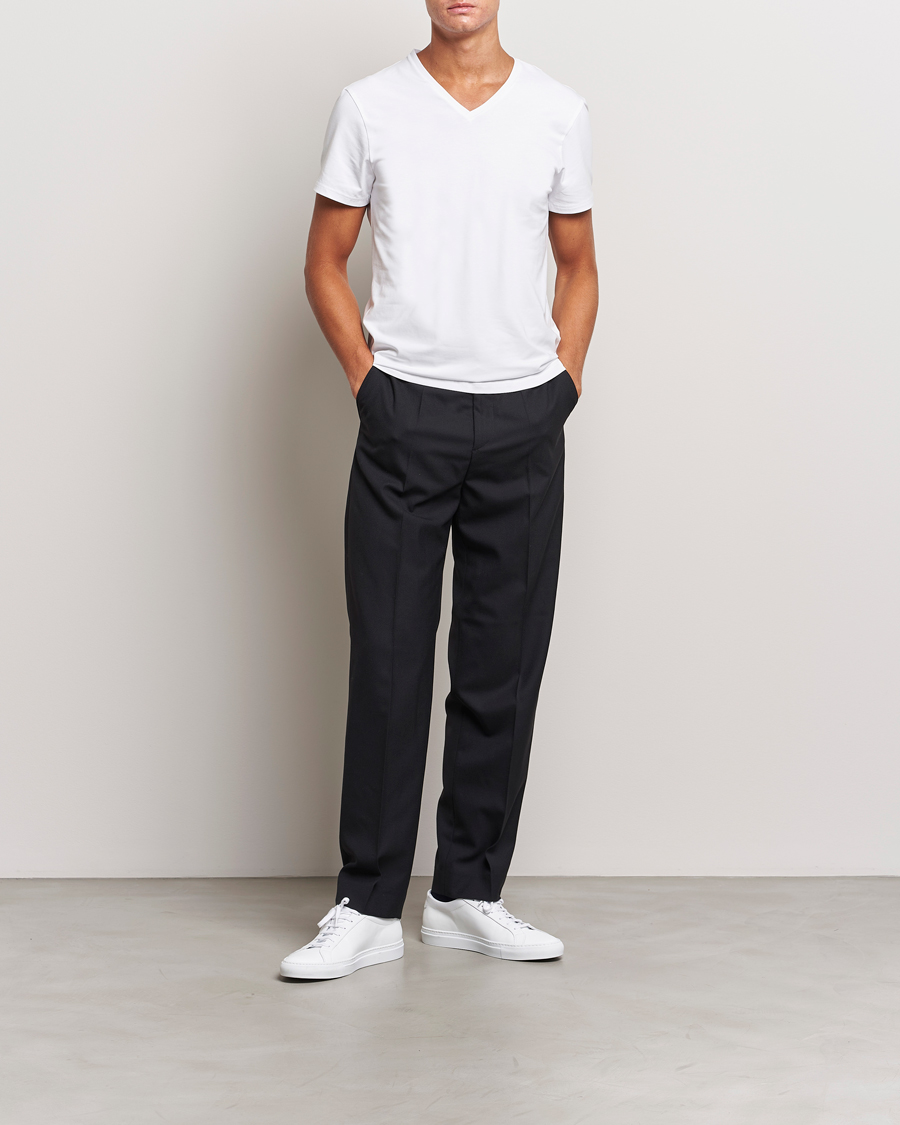 Homme | T-shirts | Bread & Boxers | 2-Pack V-Neck T-Shirt White