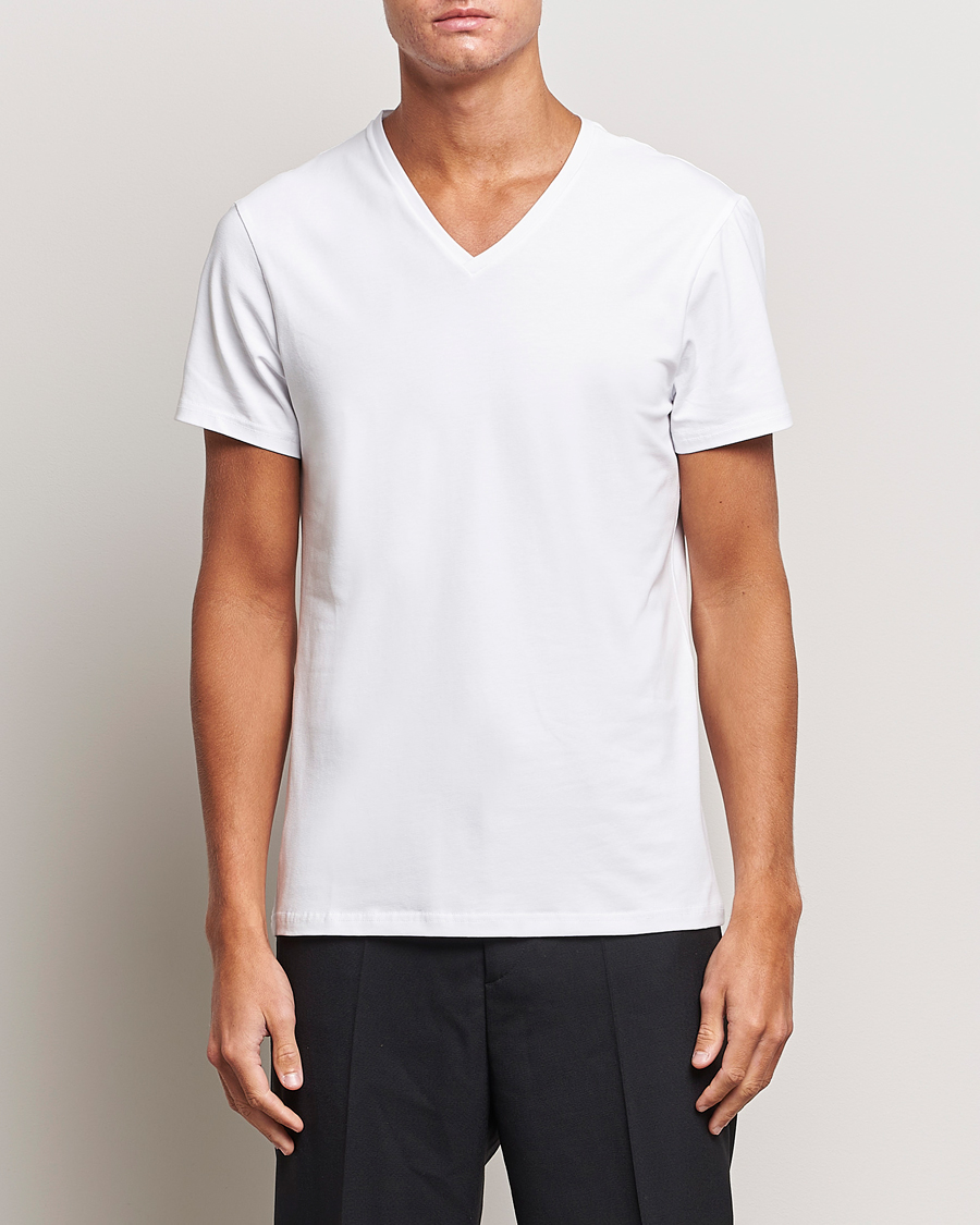 Homme | Alla produkter | Bread & Boxers | 2-Pack V-Neck T-Shirt White