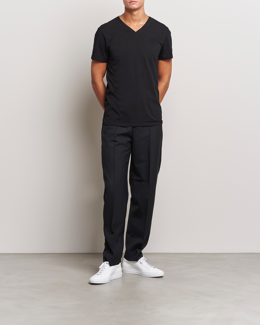 Homme | T-shirts | Bread & Boxers | 2-Pack V-Neck T-Shirt Black
