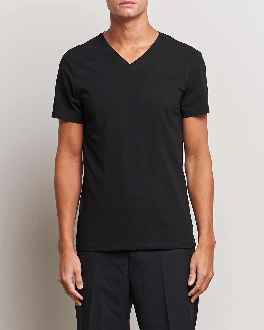 Homme | Bread & Boxers | Bread & Boxers | 2-Pack V-Neck T-Shirt Black